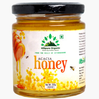 Hillpure Organic Grown by mother nature Natural Acacia Honey | 100% Pure & Raw | Light Golden Honey | No Added Sugar | Unprocessed & Natural Sweetener, Breakfast and Everyday Use