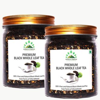 Hillpure Organic Premium Black Whole Leaf Tea, Long Leaf Loose Tea, 100% Pure & Authentic, From Uttarakhand Hills ((100 + 100 gm), Pack of 2